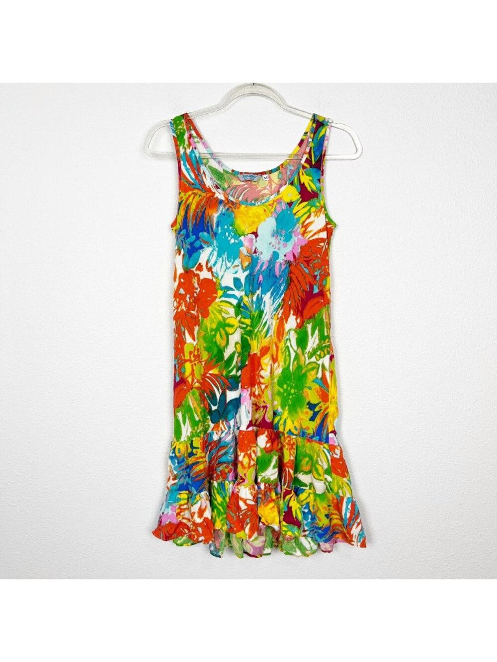 Jams World Hawaii XS Montpellier Ruffle My Hem Tank Sleeveless Sundress Rayon